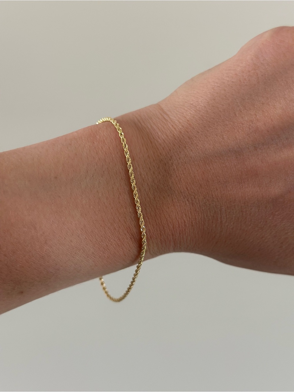10K Gold Rope Chain Bracelet